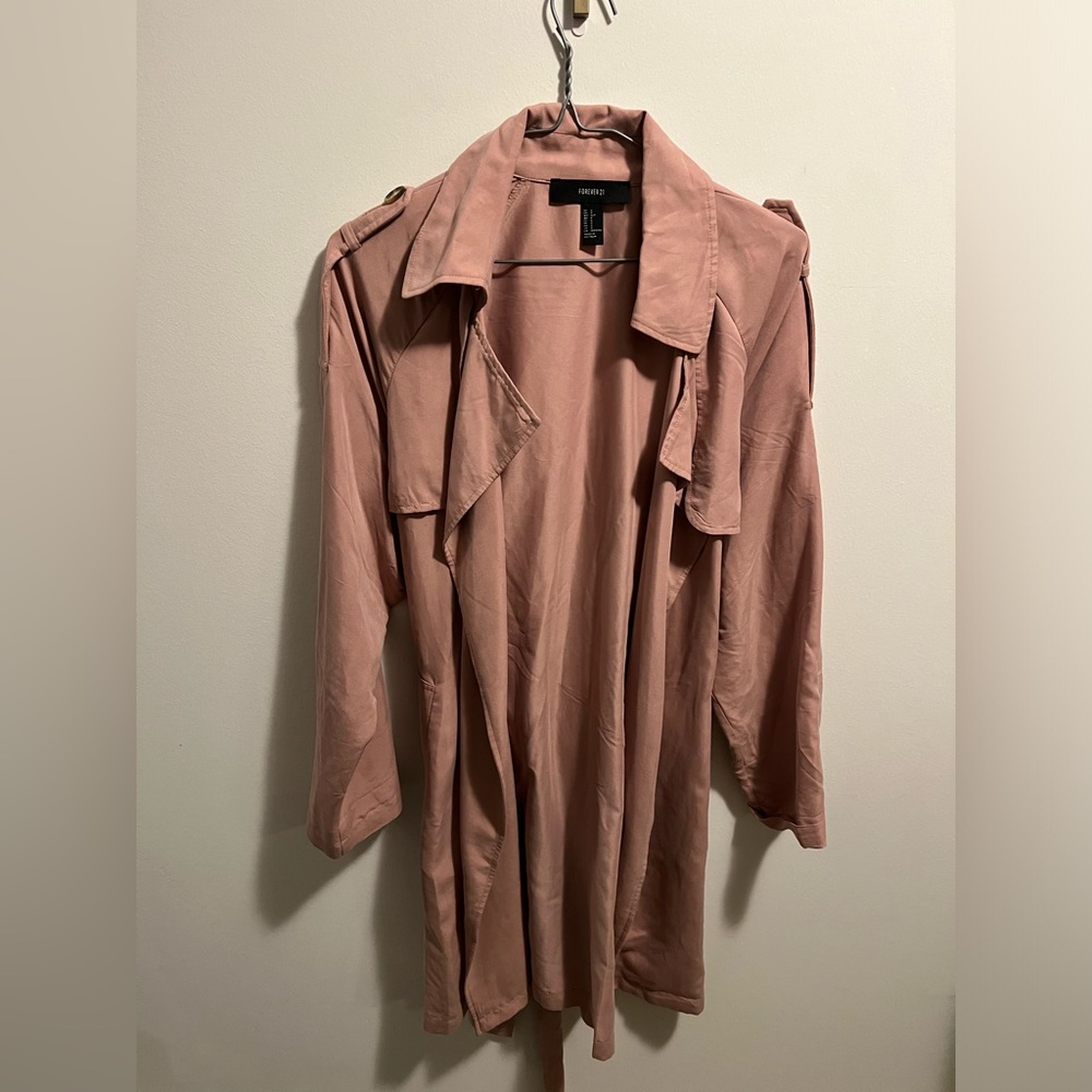 Forever 21. Pink soft trench coat. Size small
